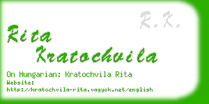 rita kratochvila business card